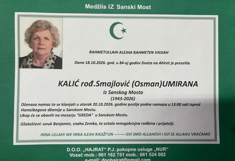 Kalić rođ. Smajlović (Osman) Umirana