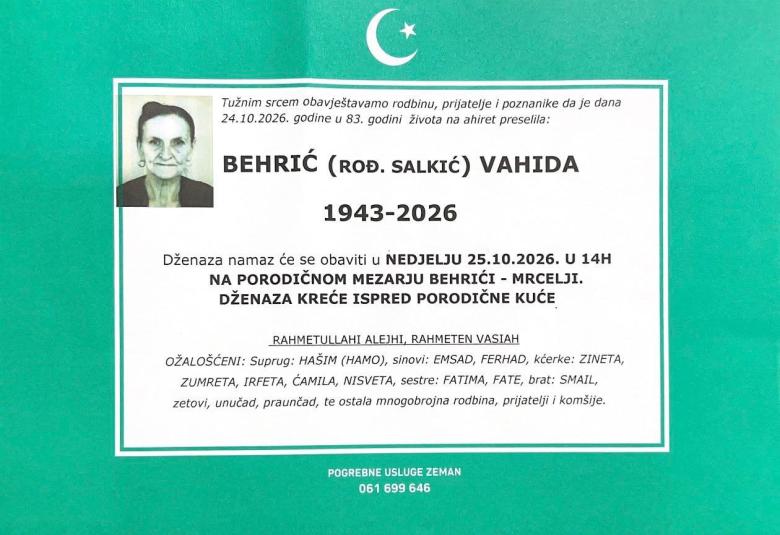 Behrić (rođ. Salkić) Vahida