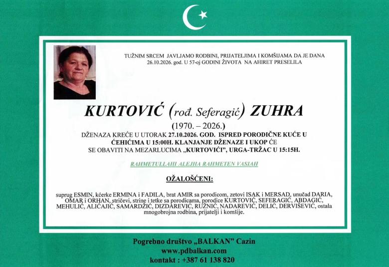 Kurtović (rođ. Seferagić) Zuhra