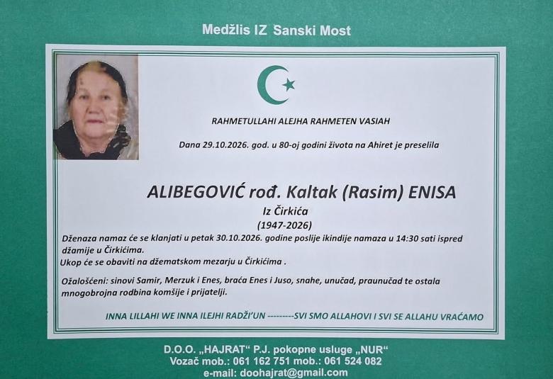 Alibegović rođ. Kaltak (Rasim) Enisa