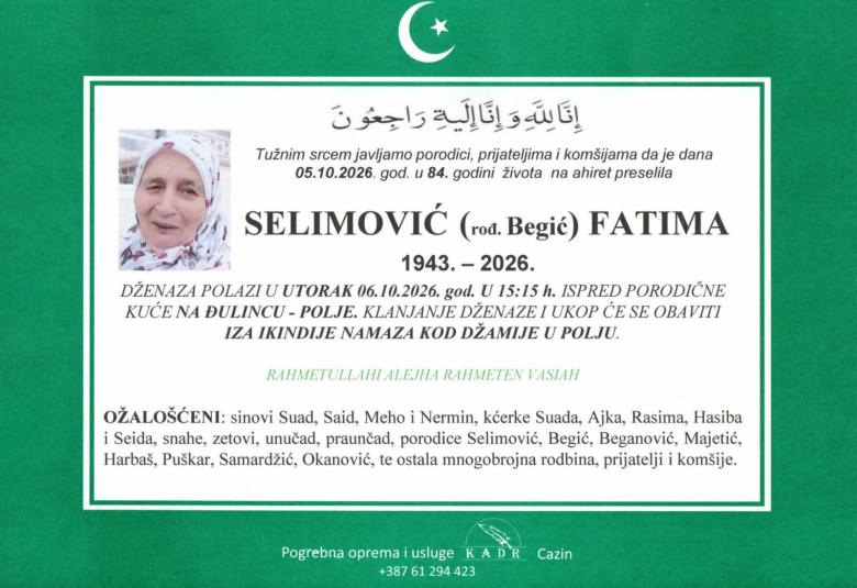 Selimović (rođ. Begić) Fatima