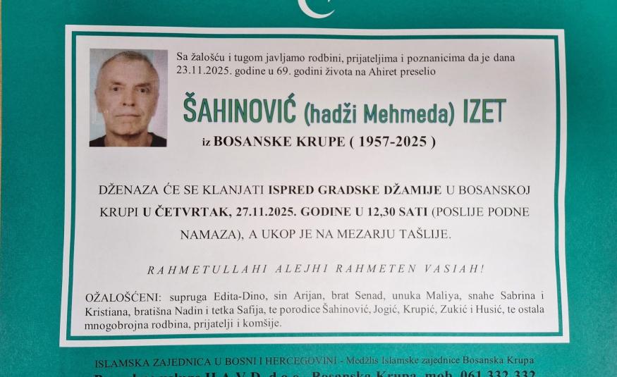 Šahinović (hadži Mehmeda) Izet