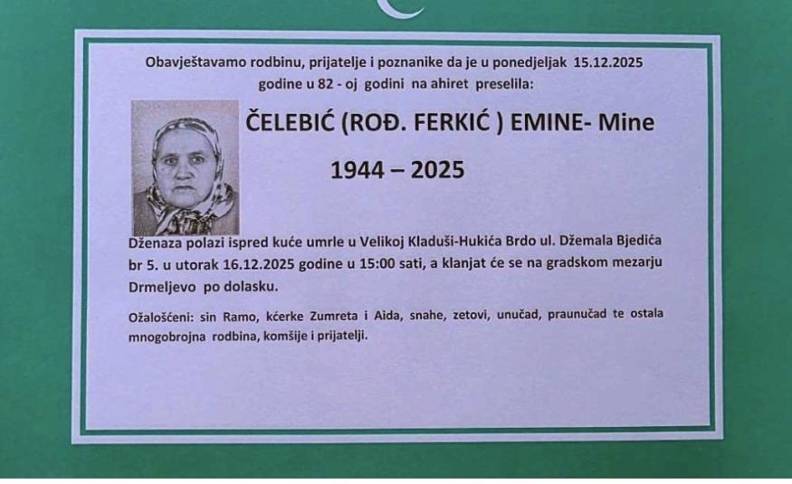 Čelebić (rođ. Ferkić) Emine &ndash; Mine
