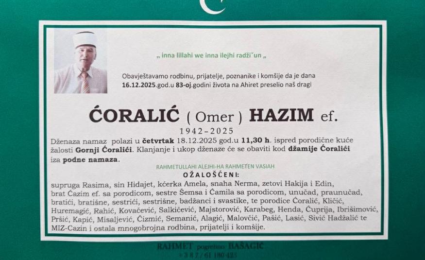 Čoralić (Omer) Hazim, ef.