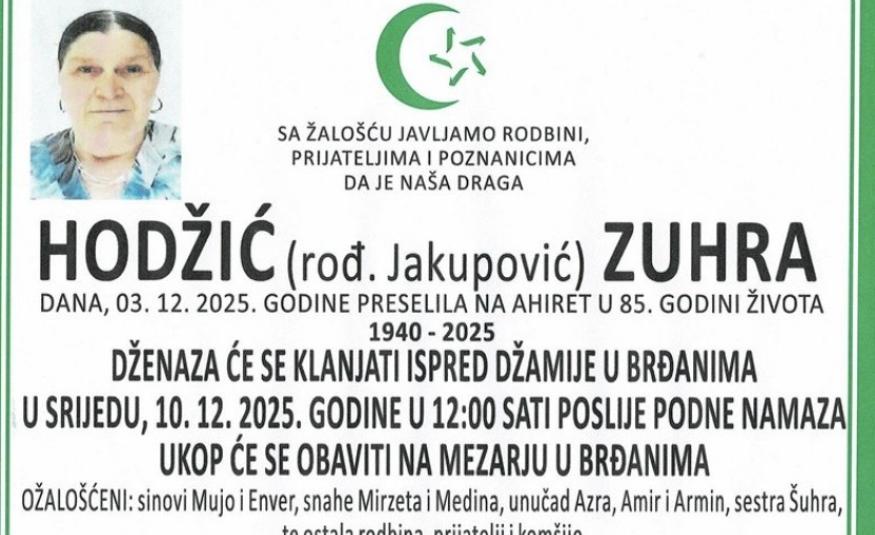 Hodžić (rođ. Jakupović) Zuhra