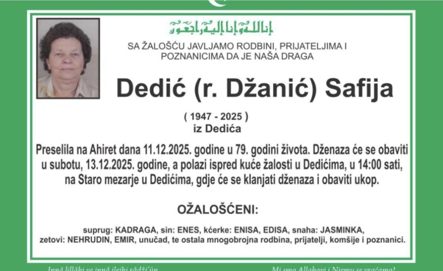 Dedić (r. Džanić) Safija