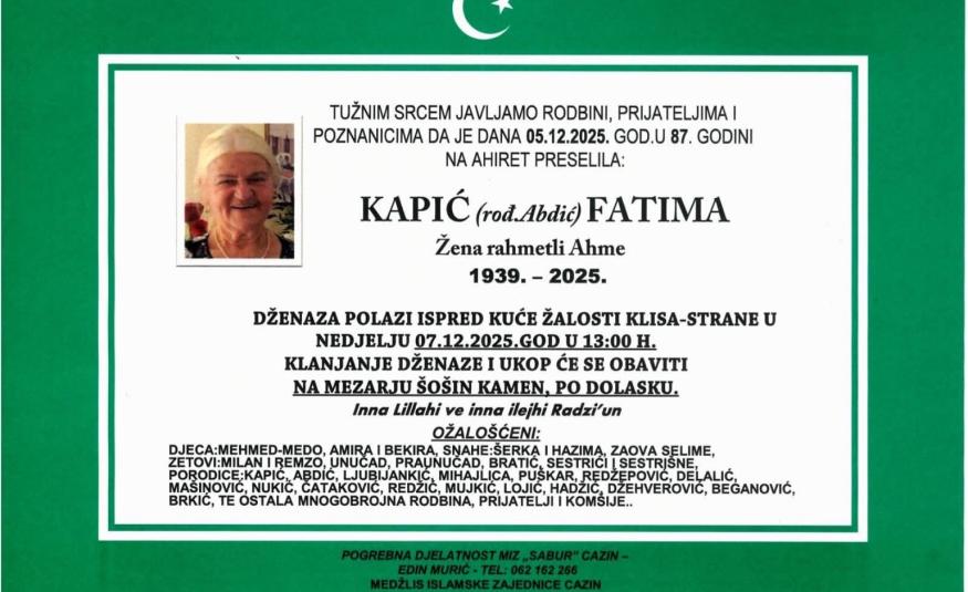 Kapić (rođ. Abdić) Fatima