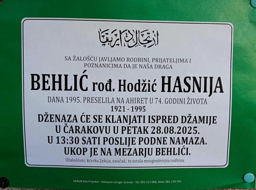 Behlić rođ. Hodžić Hasnija