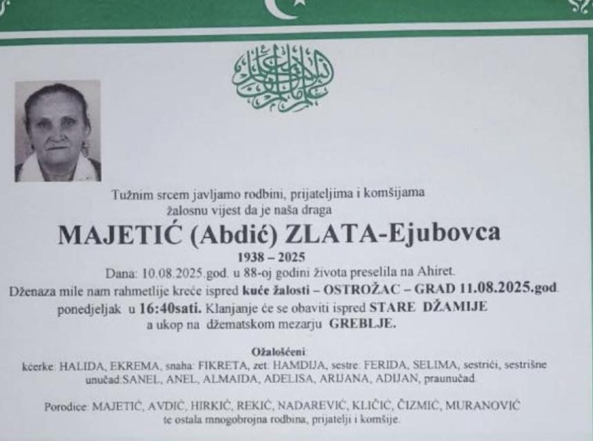 MAJETIĆ (Abdić) ZLATA – Ejubovca