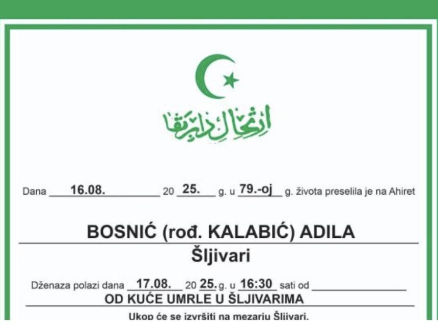 BOSNIĆ (rođ. KALABIĆ) ADILA