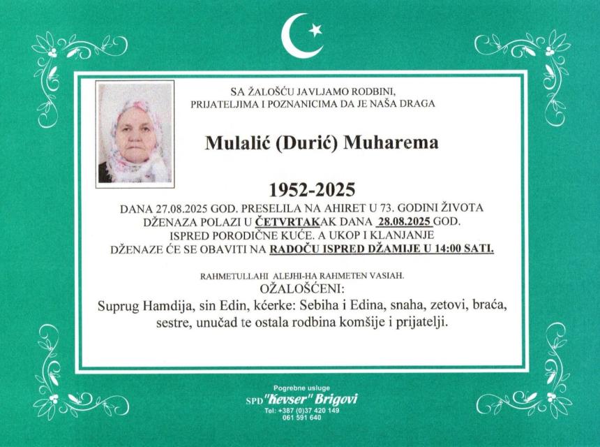 Mulalić (Đurić) Muharema