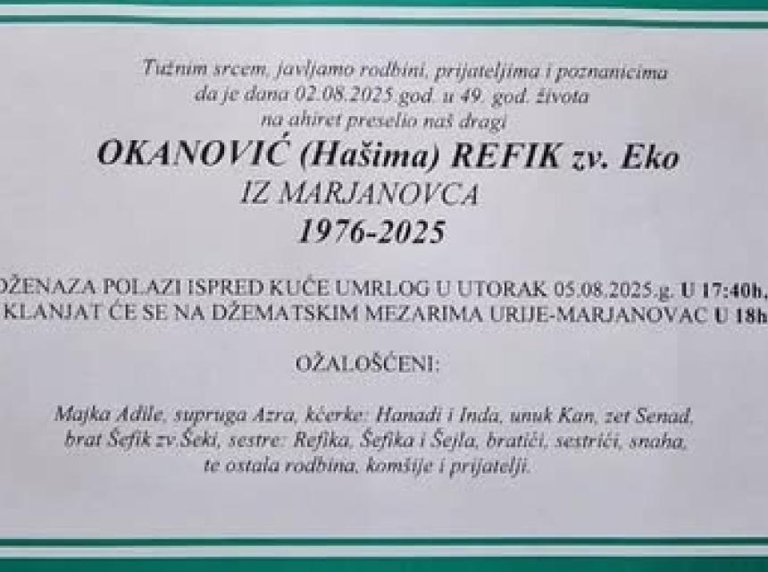 Okanović (Hašima) Refik zvani Eko