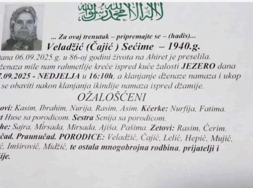 Veladžić (Čajić) Sećime 