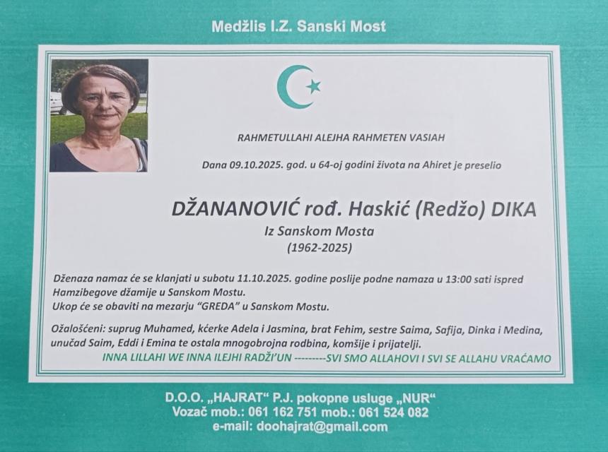 Džananović rođ. Haskić (Redžo) Dika