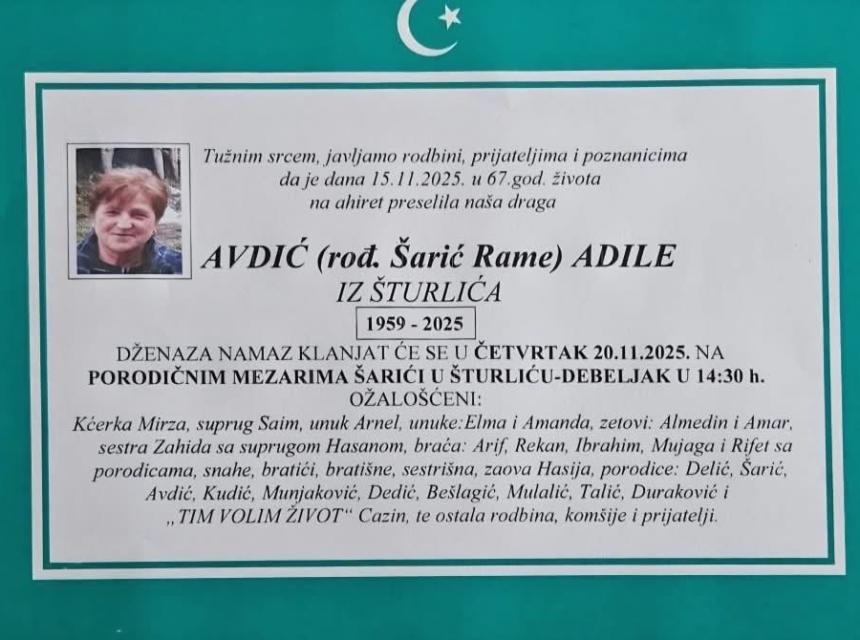 Avdić (rođ. Šarić Rame) Adile