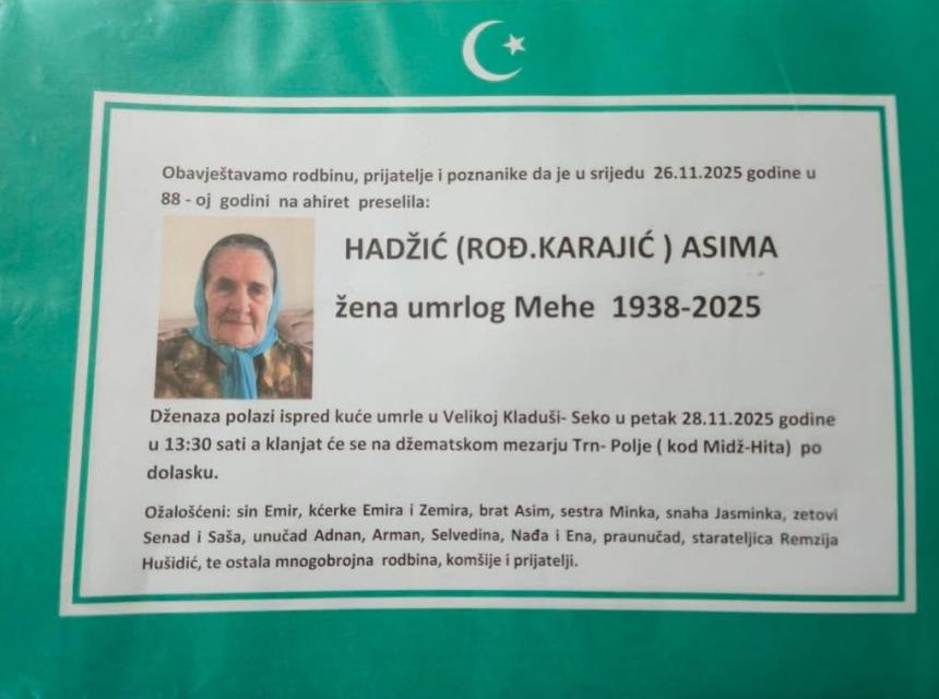 Hadžić (rođ. Karajić) Asima