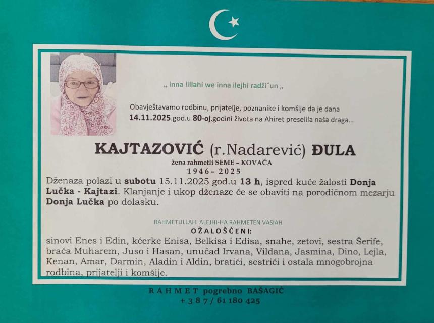 Kajtazović (r. Nadarević) Đula