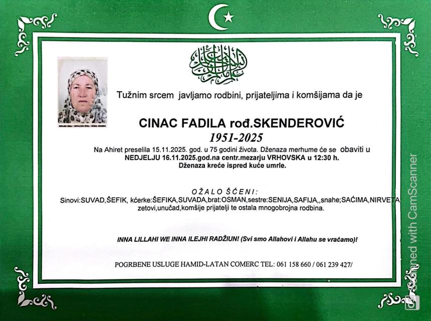 Cinac Fadila rođ. Skenderović