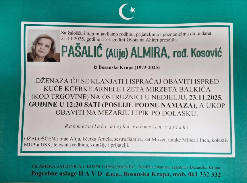Pašalić (Alije) Almira, rođ. Kosović