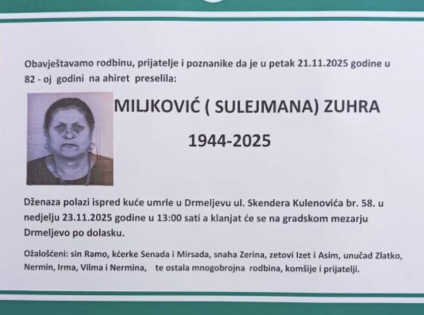 Miljković (Sulejmana) Zuhra