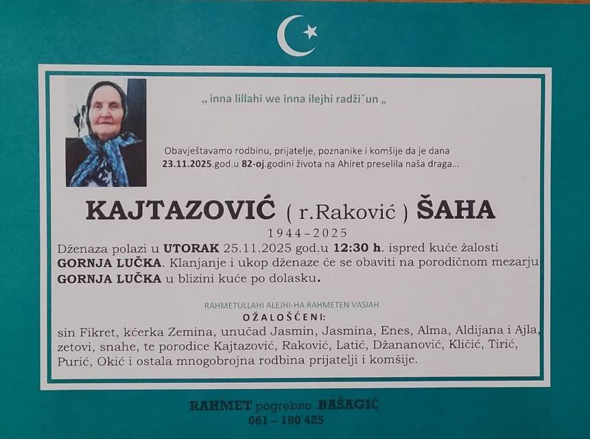 Kajtazović (r. Raković) Šaha