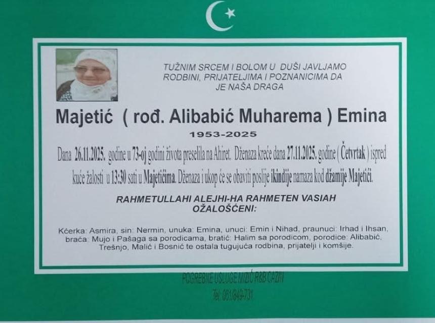 Majetić (rođ. Alibabić Muharema) Emina
