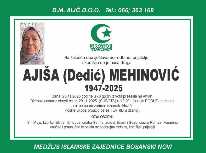 Ajiša (Dedić) Mehinović