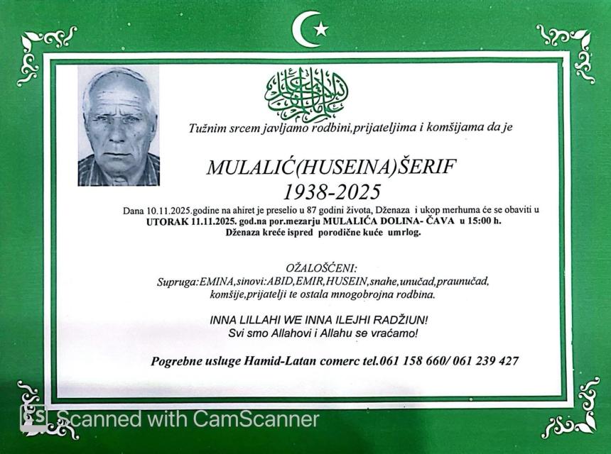 Mulalić (Huseina) Šerif