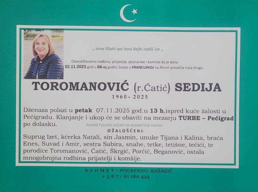 Toromanović (r. Ćatić) Sedija