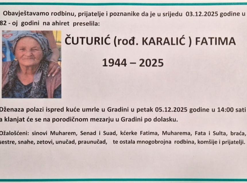 Ćuturić (rođ. Karalić) Fatima