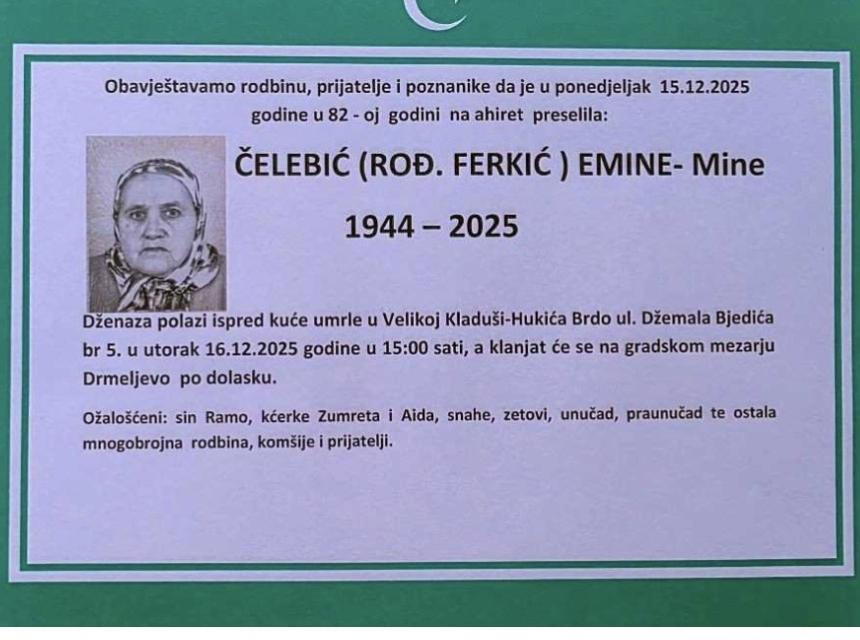 Čelebić (rođ. Ferkić) Emine &ndash; Mine