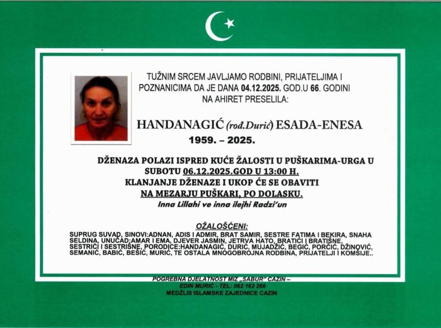 Handanagić (rođ. Đurić) Esada–Enesa
