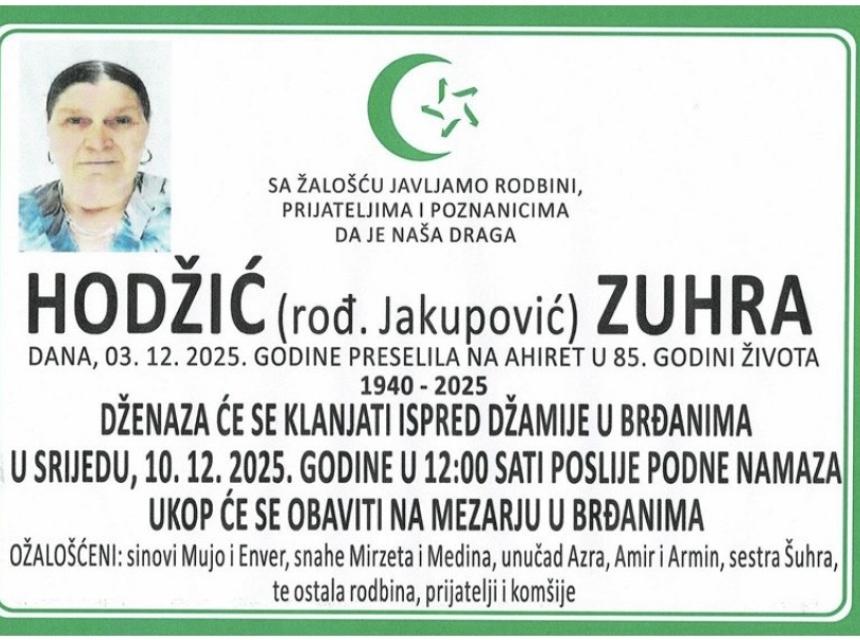 Hodžić (rođ. Jakupović) Zuhra