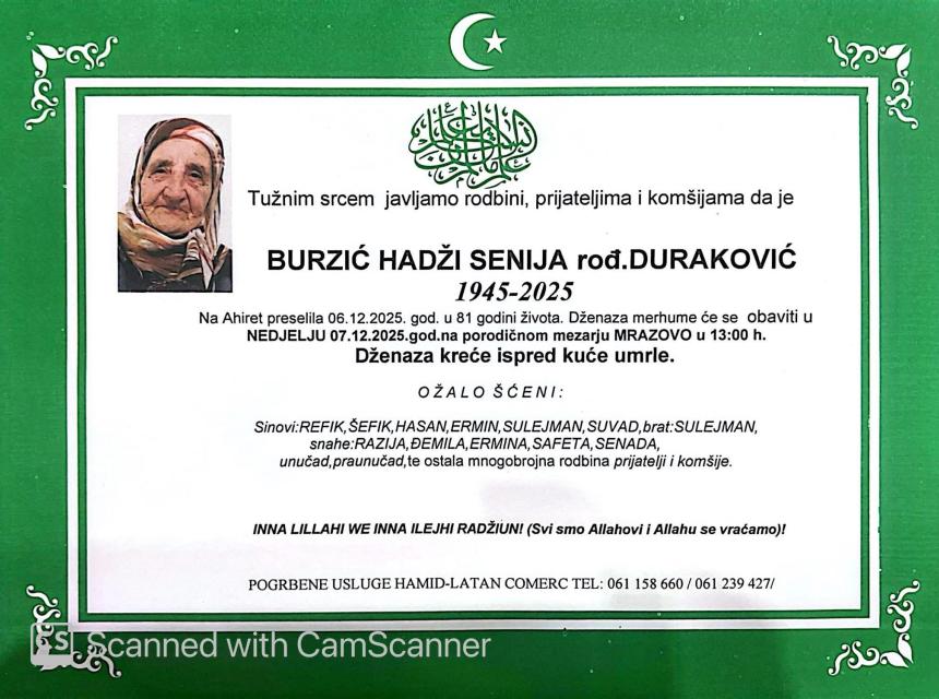Burzić hadži Senija rođ. Duraković