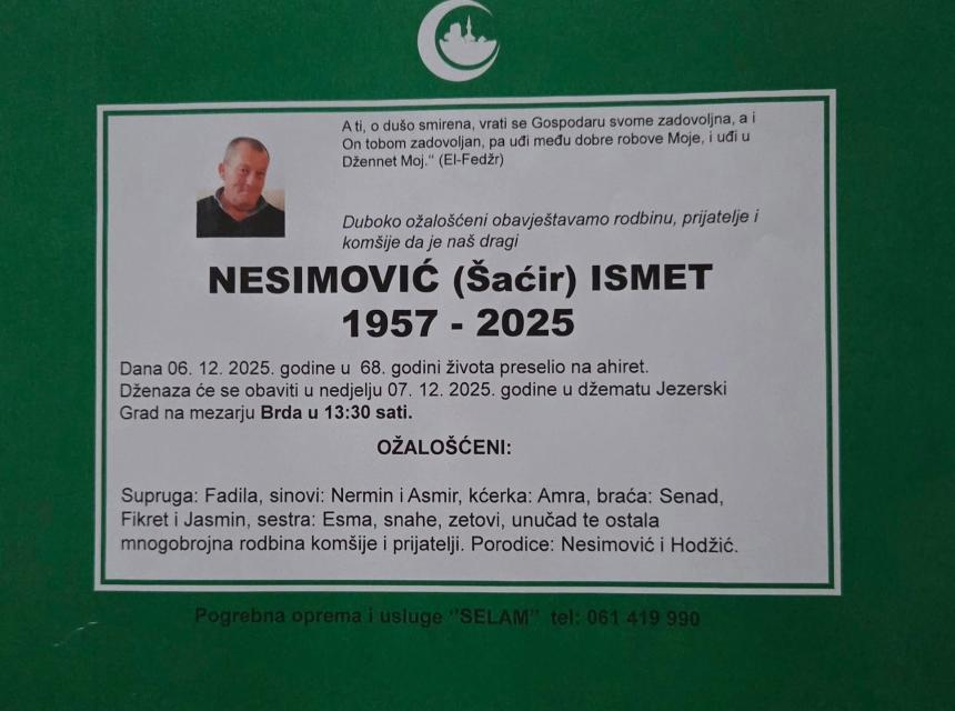 NESIMOVIĆ (Šaćir) Ismet