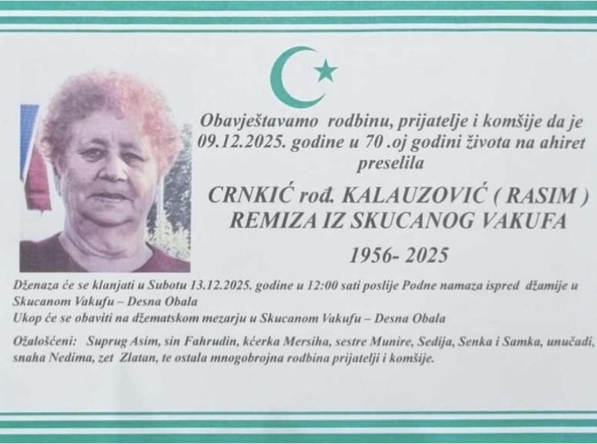 Crnkić, rođ. Kalauzović (Rasim) Remiza