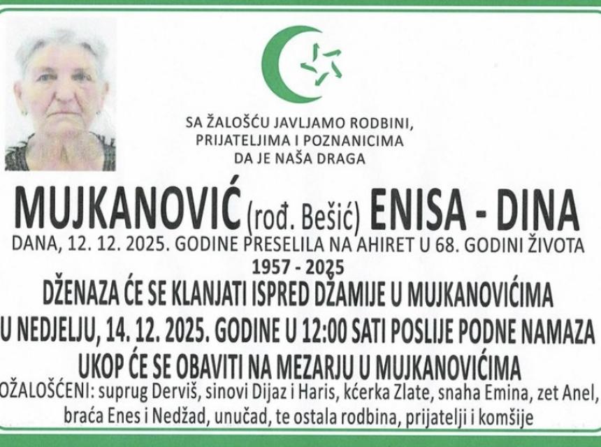 Mujkanović (rođ. Bešić) Enisa – Dina
