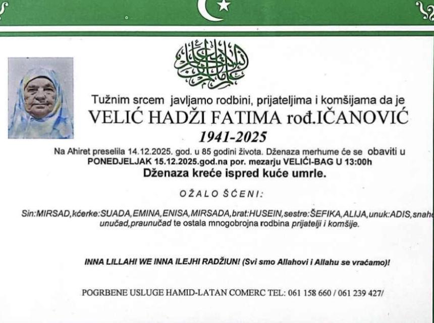 Velić Hadži Fatima, rođ. Ićanović