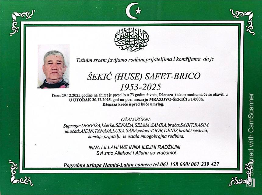 &Scaron;ekić (Huse) Safet &ndash; Brico