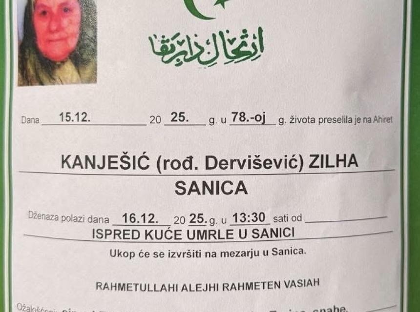 Kanje&scaron;ić (rođ. Dervi&scaron;ević) Zilha