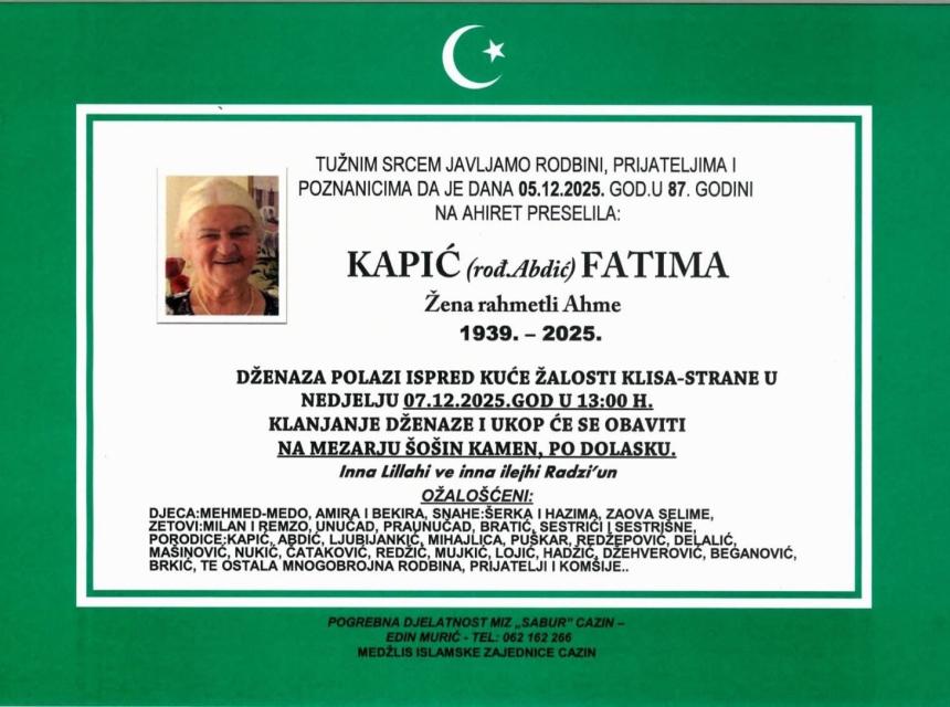 Kapić (rođ. Abdić) Fatima