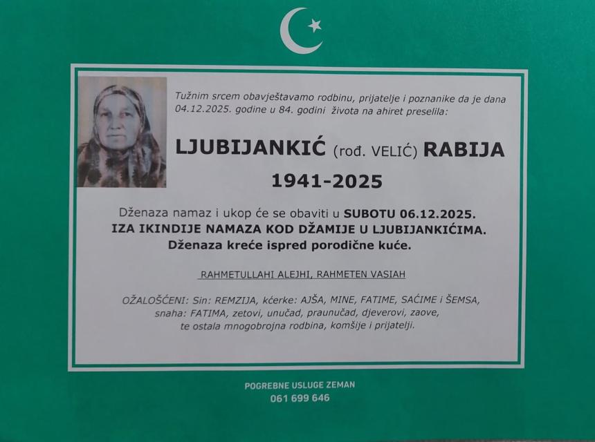 Ljubijankić (rođ. Velić) Rabija