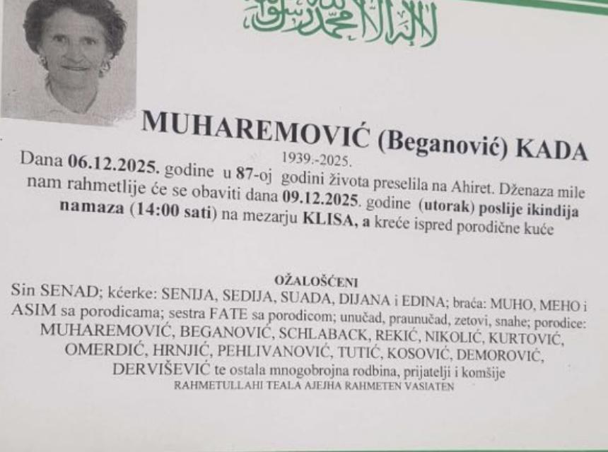 Muharemović (Beganović) Kada