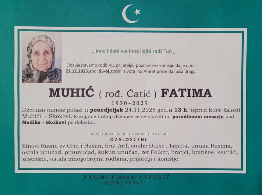 Muhić (rođ. Ćatić) Fatima