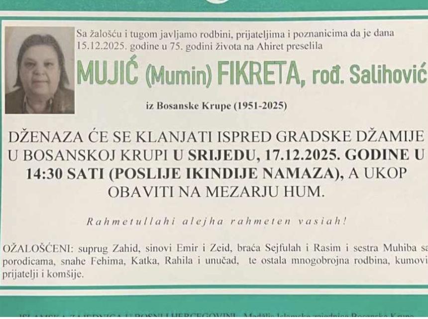 Mujić (Mumin) Fikreta, rođ. Salihović
