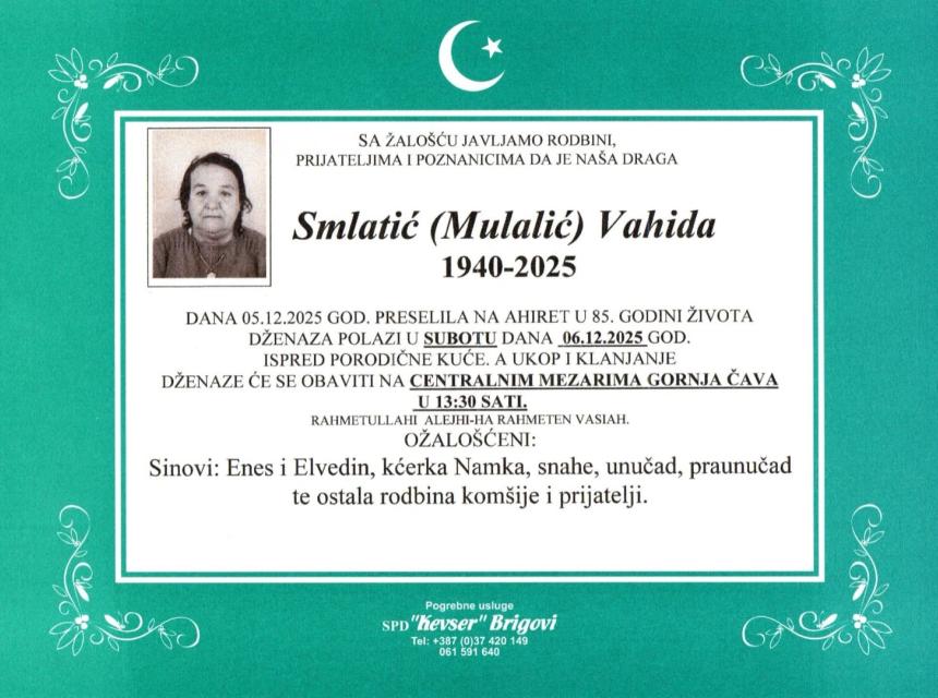 Smlatić (Mulalić) Vahida