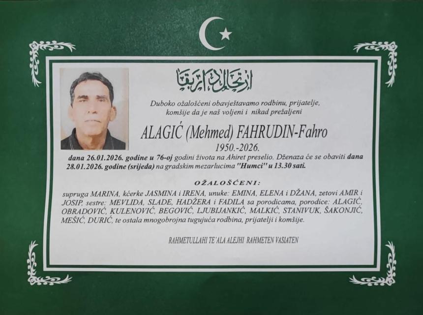 Alagić (Mehmed) Fahrudin &ndash; Fahro