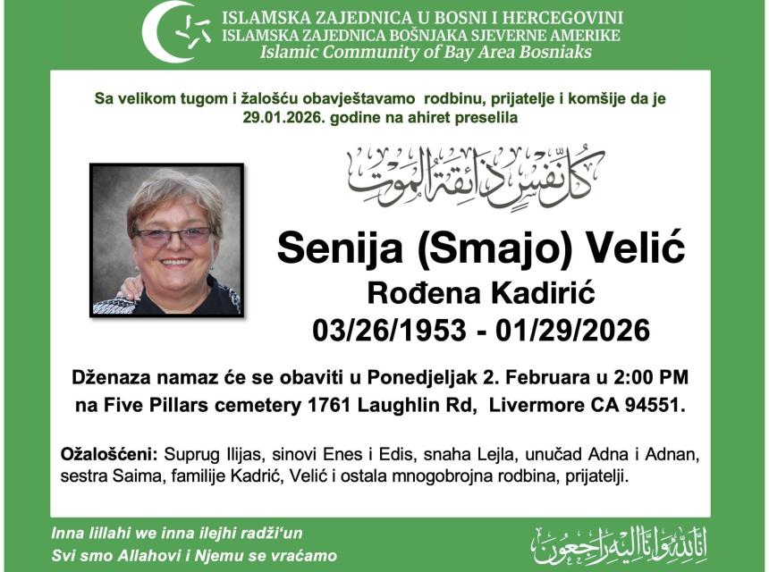 Senija (Smajo) Velić rođena Kadirić