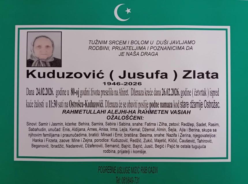 Kuduzović (Jusufa) Zlata