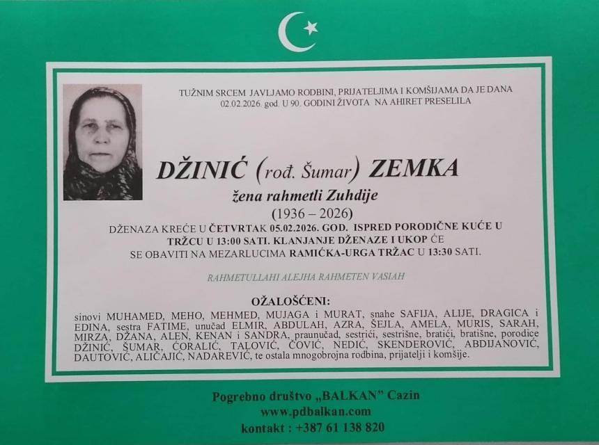 Džinić (rođ. &Scaron;umar) Zemka